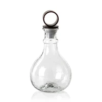 Artisan Hammered Glass Decanter w/ Iron Top - Decanter Side View | Bone & Brass