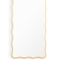 Candice Dressing Room Mirror with an undulating gilded frame and beveled edge, 60" tall.