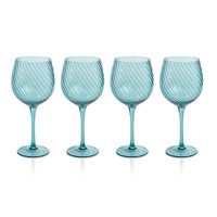 Sierra Optic Swirl Red Wine Glasses, Set 4 - Glass Stem Detail | Bone & Brass