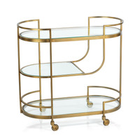 Claridge 3-Tier Gold Bar Cart | Bone & Brass
