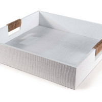 Logia Square Tray Large White, view 3