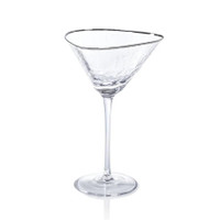 Apertivo Triangular Martini Glasses Platinum Rim, Set 4 | Bone & Brass