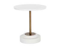 Marlowe Bistro Antique Brass - White - 27.5" Table
