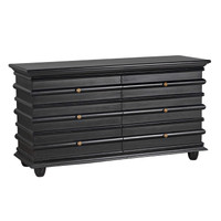 Hand-rubbed black mahogany Ascona 6-drawer chest with classic design and coordinating hardware.