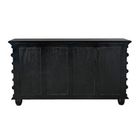Back view of Ascona 6-drawer chest in hand rubbed black mahogany with classic design.