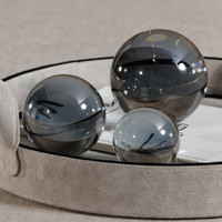 Smoke Grey Decorative Crystal Glass Ball, view 2