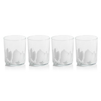 Porto White Spot Tumbler Glasses, Set 4 - Tumbler Side View | Bone & Brass