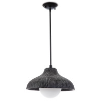 Modern Surfside wood pendant in ebony with a white-washed, limed oak finish and milk glass globe.