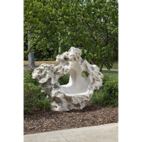 Colossal Cast Stone Outdoor Sculpture Seat - Sculpture Side View | Bone & Brass