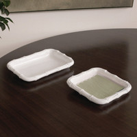 Vida White Bamboo Beverage Napkin Holder - Holder Detail | Bone & Brass