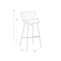 Arabella Barstool Bravo Cognac / November Grey, view 4