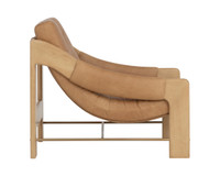Rafferty Rustic Oak - Ludlow Sesame Leather Lounge Chair
