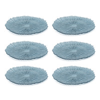 Icy Sapphire Blue Glass Charger Plate, Set 6 - Charger View | Bone & Brass