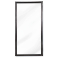 Tall rectangle mirror with a subtle blackened steel frame and minimalist design.