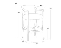 Keagan Barstool Saloon Light Grey Leather