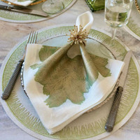 Flare Embroidered Round Placemats, Set 4, view 7