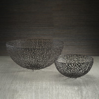 Seaflower Design Decorative Wrought Iron Bowl - Bowl Detail | Bone & Brass