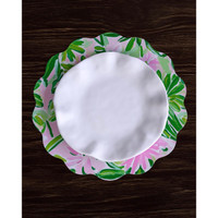 Vida Hydrangeas & Daisies Reversible Round Placemats Set 4 Pink & - Placemat Detail | Bone & Brass