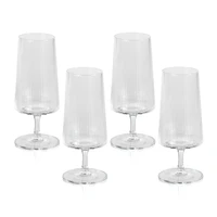 Benji Ribbed Fluted Textured Cocktail Glasses, Set 4 - Glass Side View | Bone & Brass