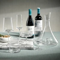 Benji Ribbed Fluted Textured Cocktail Glasses, Set 4 - Glass View | Bone & Brass