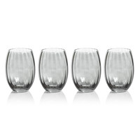 Madden Grey Stemless All-Purpose Glasses, Set 4 - Glass Side View | Bone & Brass