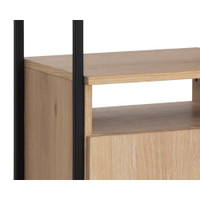 Ambrose Modular Rustic Oak Bookcase Desk, view 4