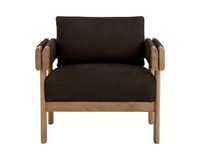 Carmichael Nubuck Cocoa Leather Lounge Chair