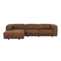 Beau Sofa Chaise Laf - Lucia Tobacco Leather