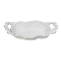 White  Sasha Medium Bowl with Handles | Bone & Brass