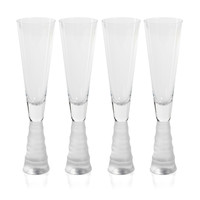 Torrance Bamboo Stem Champagne Flutes, Set 4 - Glass Stem Detail | Bone & Brass