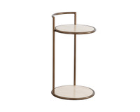 Parga End Rustic Bronze - Travertine Look - Natural Table