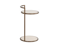 Parga End Rustic Bronze - Travertine Look - Natural Table