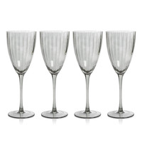 Madden Grey White Wine Glasses, Set 4 - Glass Stem Detail | Bone & Brass