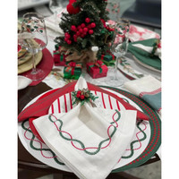 Laurel Leaves Embroidered Napkins, Set 4 - Napkin Detail | Bone & Brass