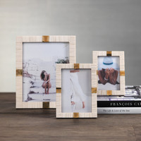 Mara Ivory Bone Brass Trim Photo Frame- 8x10 - Frame Detail | Bone & Brass