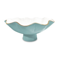 Encanto Carola Large Pedestal (Turquoise White) | Bone & Brass