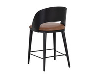 Dezirae Black - Cognac Leather Counter Stool