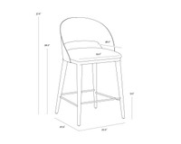 Dezirae Black - Cognac Leather Counter Stool