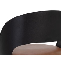 Dezirae Black - Cognac Leather Counter Stool, view 5