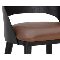 Dezirae Black - Cognac Leather Counter Stool