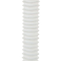 Close-up of the Nabu metal floor lamp's white, accordion-like base with a tactile finish.