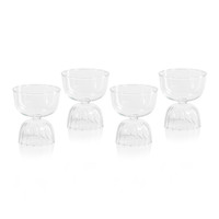 Leighton Glass Pedestal Dessert Bowls, Set of 4 - Bowl Top View | Bone & Brass