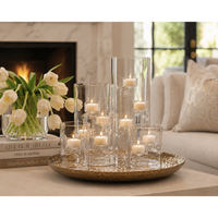 Kelsey Suspended Glass Tealight Holder, Large, Set of 4, view 2