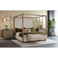 Casette Piccolo Prosecco Upholstered King Canopy Bed - Bed Side View | Bone & Brass