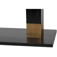 Ravenko black mahogany dining table leg with a brass band detail.