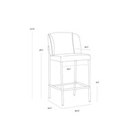 Pearce Light Grey / Bravo Cognac Counter Stool, view 4