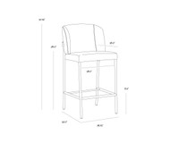 Pearce Light Grey / Bravo Cognac Counter Stool