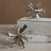 Nickel Starburst Orb Decorative Accent - Detail View | Bone & Brass