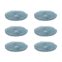 Icy Sapphire Glass Dinner Plates, Set of 6 - Plate View | Bone & Brass