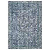 Sofia Blue Casual Rug with antique-inspired traditional patterns, machine-woven polyester chenille.